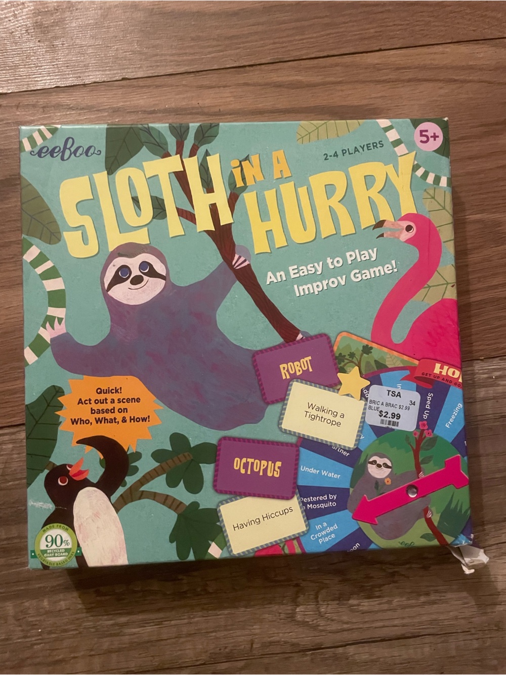 Sloth in a Hurry Family Improv Game — Teal & Pink